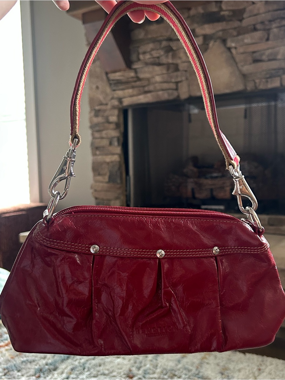Y2K Red Leather Shoulder Bag - Women
